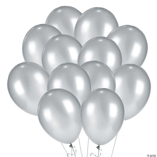Balony lateksowe metaliczne srebrne 50 sztuk